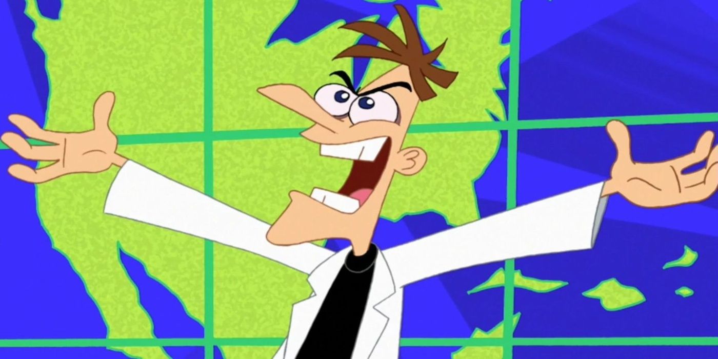 Doofenshmirtz cackling in Phineas and Ferb