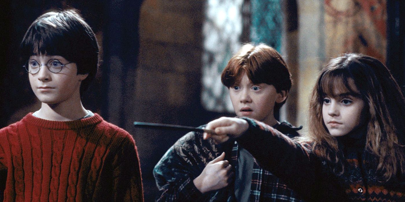Harry Ron and Hermione in Harry Potter and the Sorcerors Stone