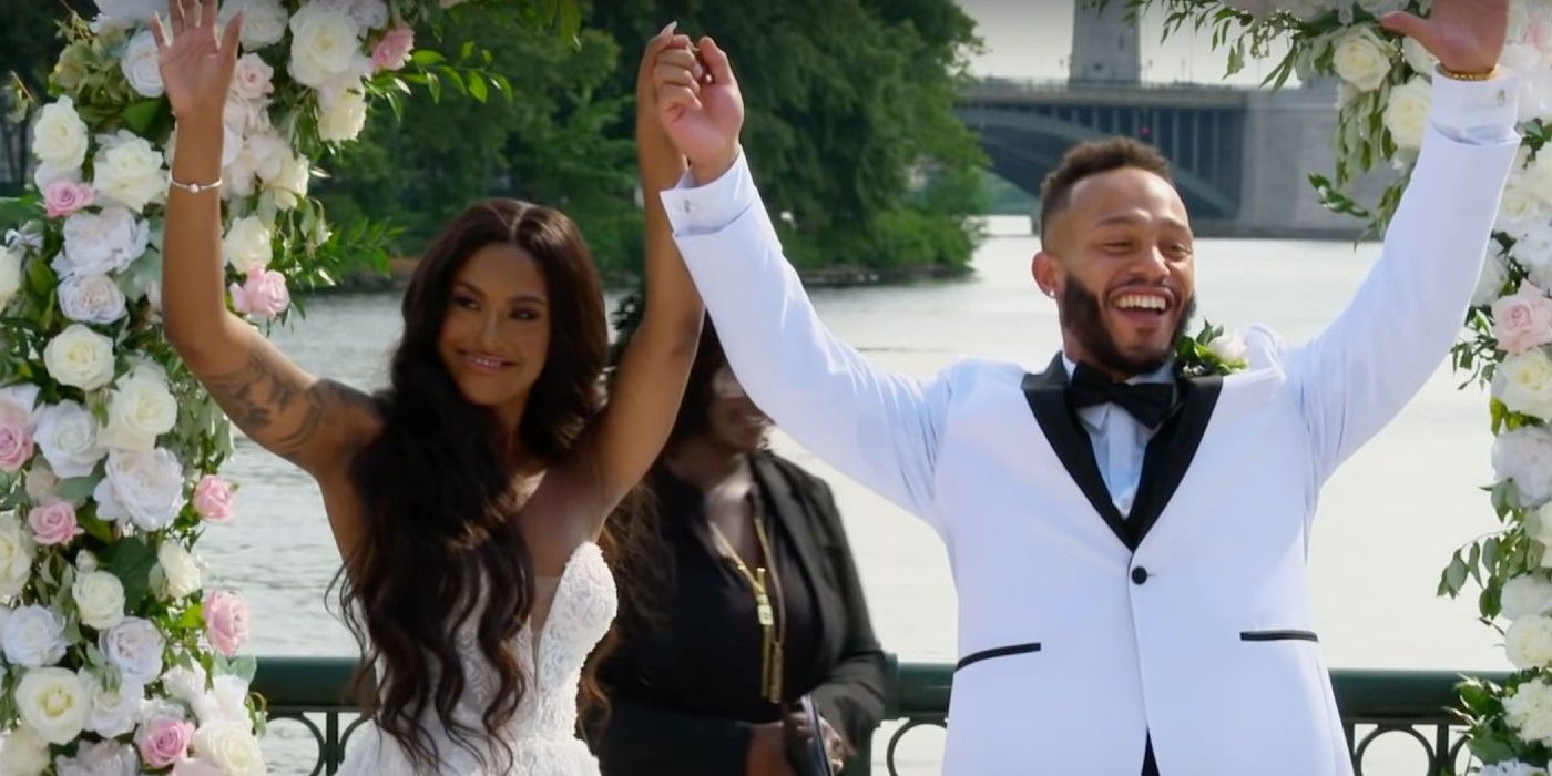 Katina and Olajuwon on their wedding day in Married At First Sight MAFS season 14