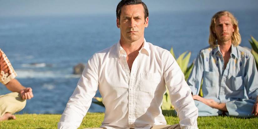 Don Draper meditating outside in the series finale of Mad Men