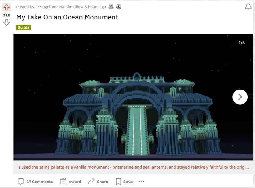 Minecraft's Ocean Monuments Get Opulent Makeover From Creative Player