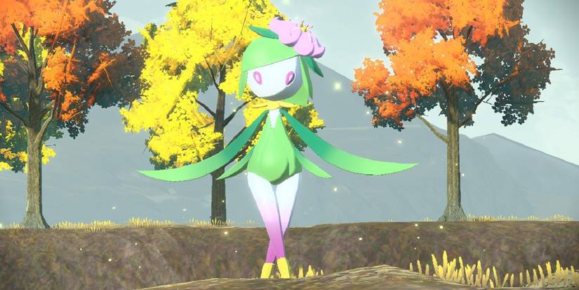 Noble Lilligant posing in an open field in Pokémon Legends: Arceus.