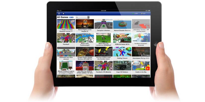 Roblox being played on an iPad