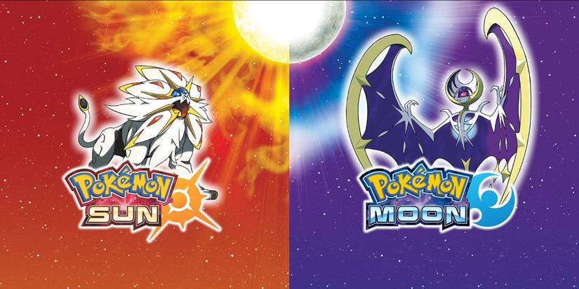 Split image showing covers for Pokémon Sun & Moon.