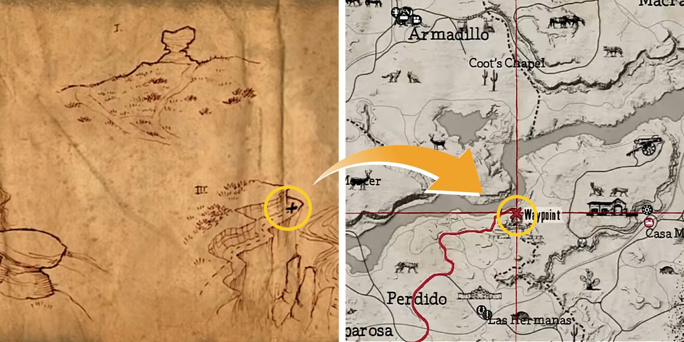 Red Dead Redemption Treasure Map Guide Screen Rant