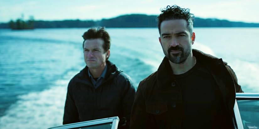 Javi and Marty on a boat in Ozark.