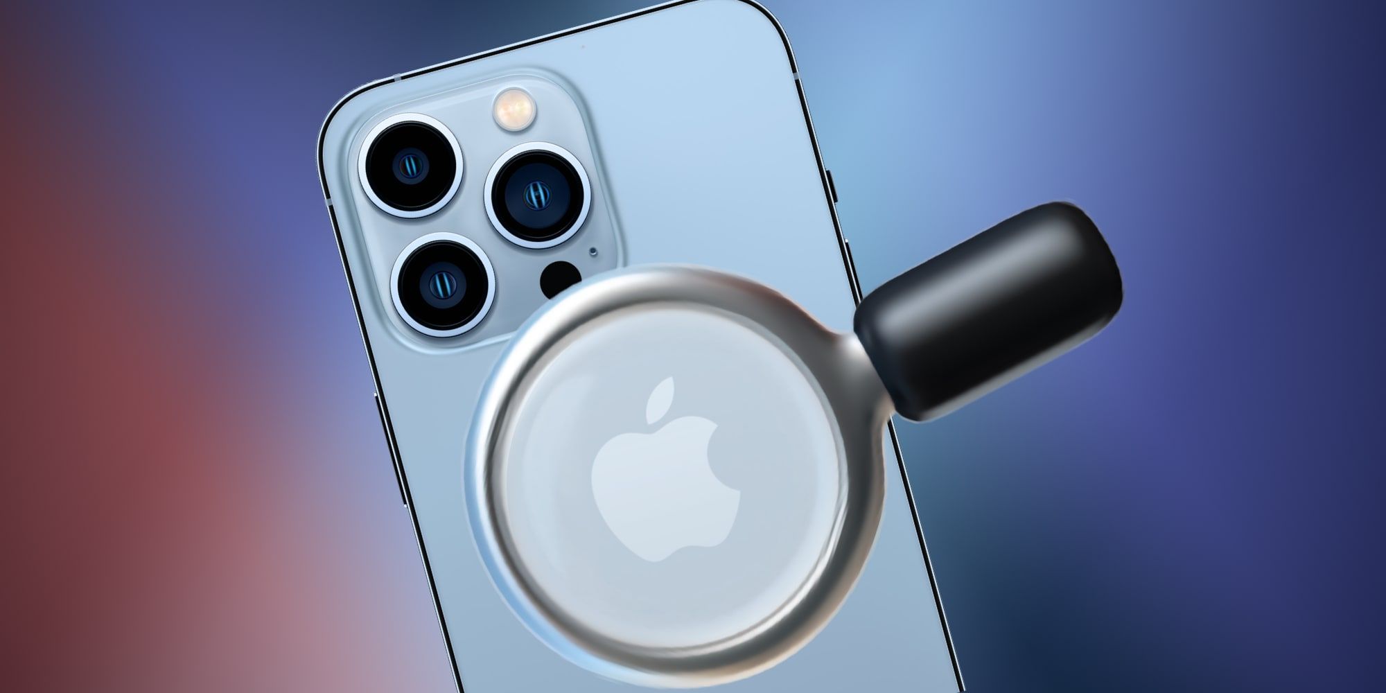 Apple iPhone 13 Pro With Magnifying Glass Icon Overlaid