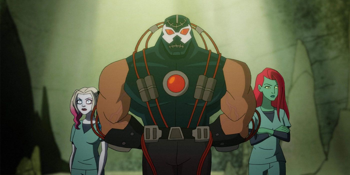 Bane shows Harley and Poison Ivy the Pit in the Harley Quinn series