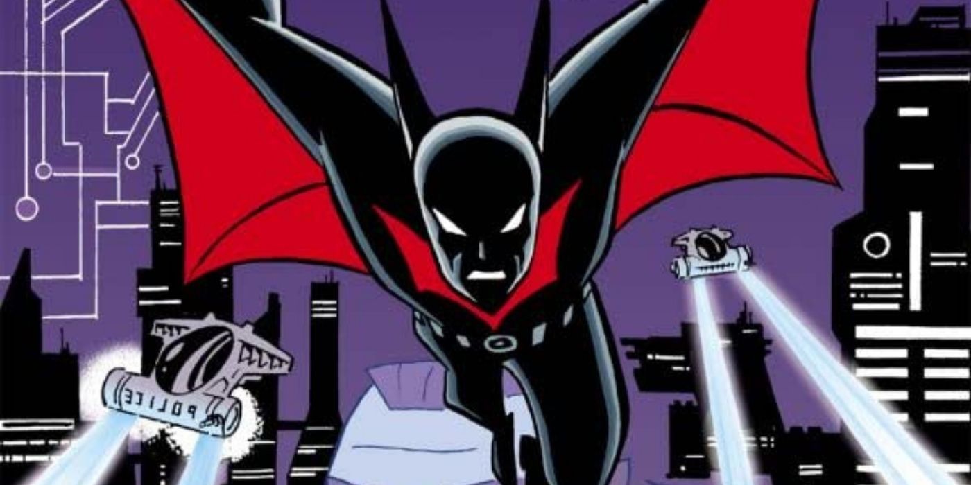 Batman flying with police drones in Batman Beyond comics