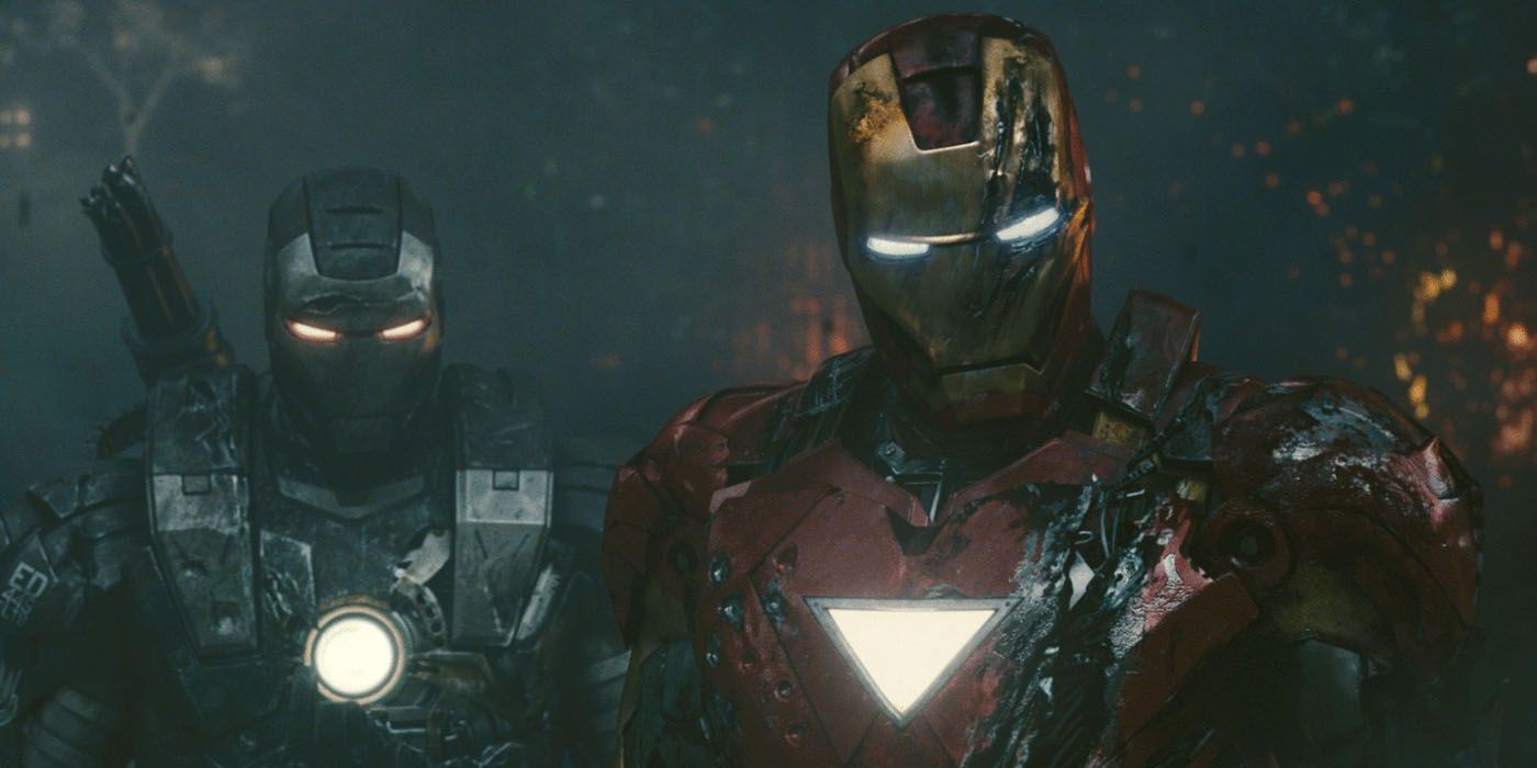 Iron Man and War Machine fighting Whiplash
