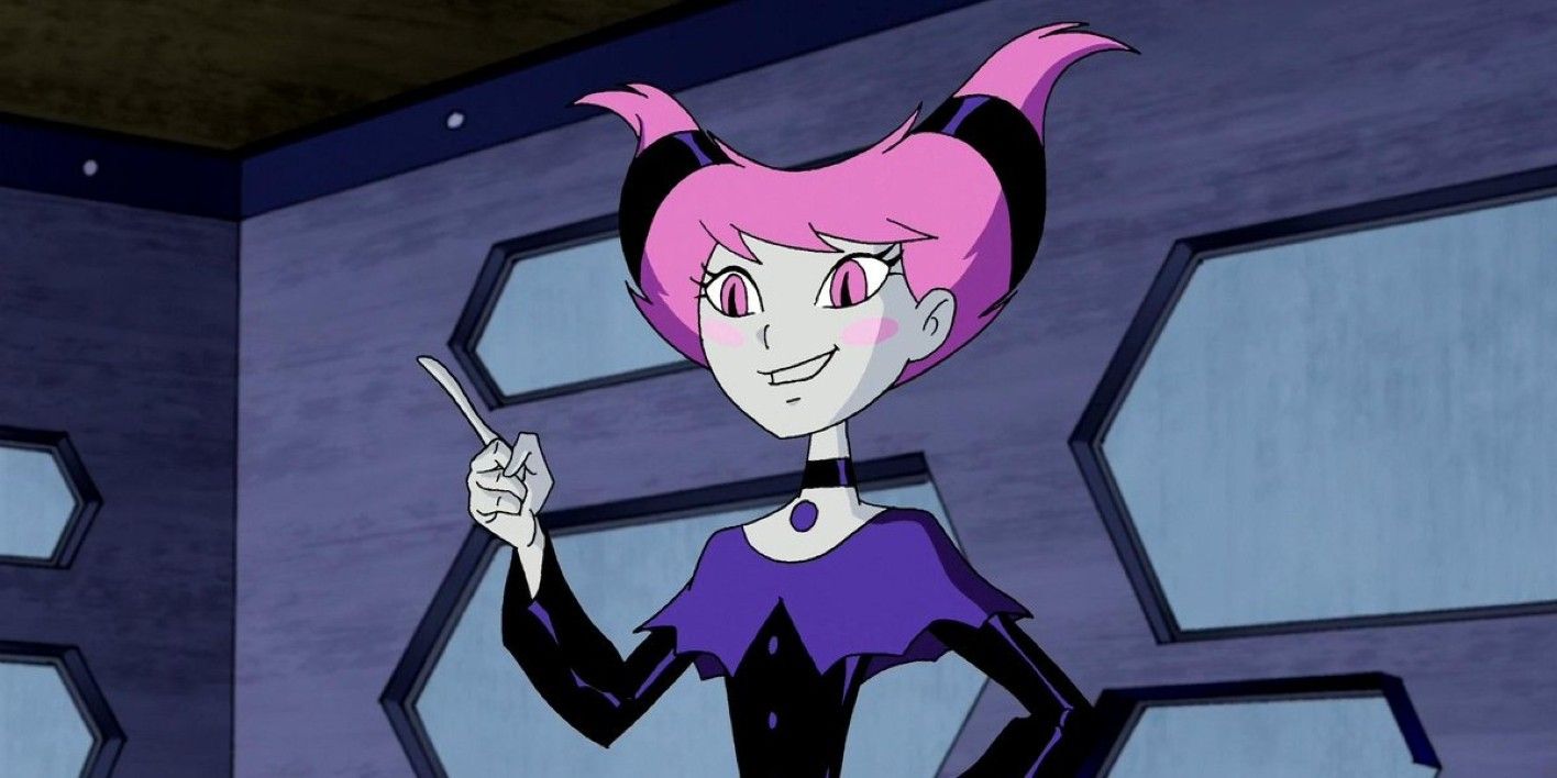 Jinx pointing her finger in Teen Titans.