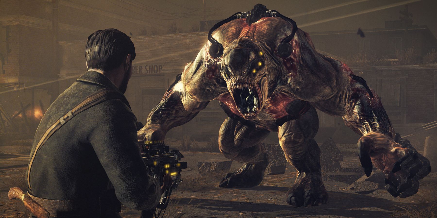 Joseph Capelli encountering an alien in Resistance 3