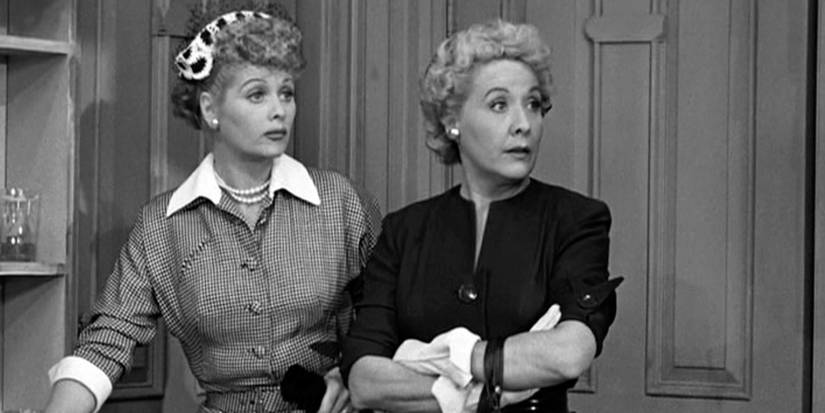 Lucille Ball as Lucy and Vivian Vance as Ethel in I Love Lucy