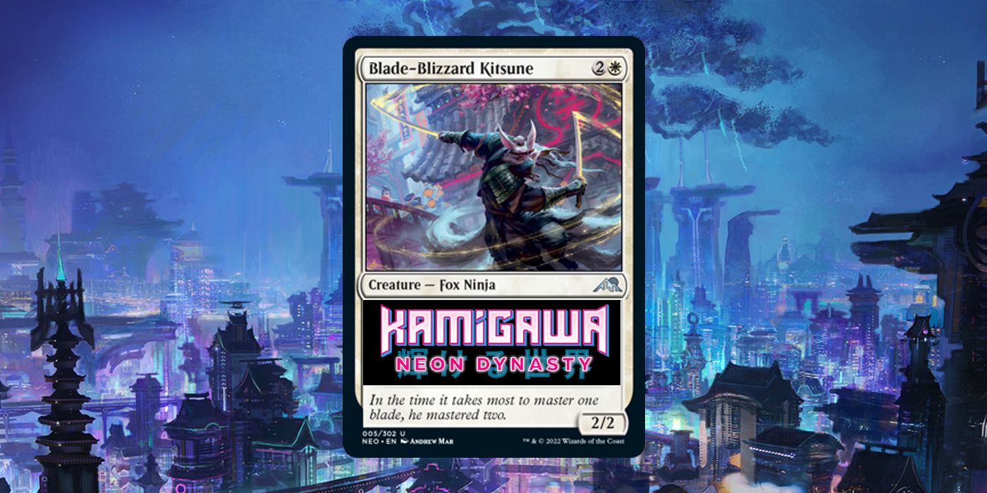 MTG Kamigawa: Neon Dynasty Ninja Card Preview - Blade-Blizzard Kitsune MTG Kamigawa: Neon Dynasty Ninja Card Preview - Blade-Blizzard Kitsune
