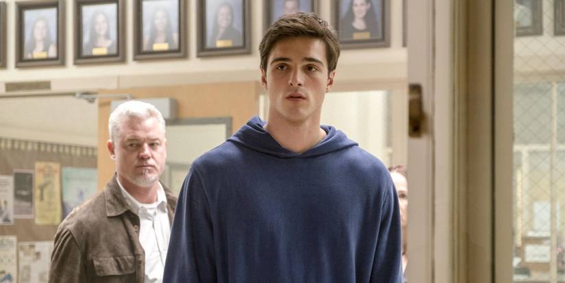 Nate (Jacob Elordi) and Cal (Eric Dane) Jacobs in Euphoria season 1.