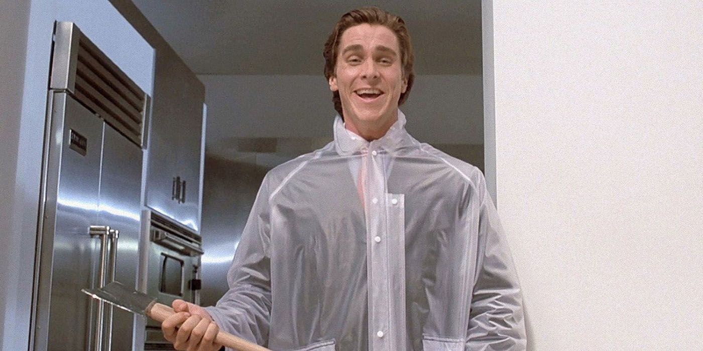 Patrick Bateman with an axe in American Psycho