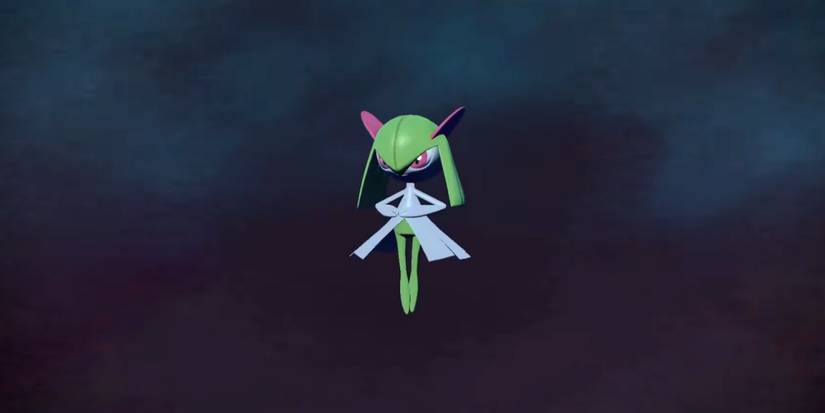 Pokémon Legends Arceus's Kirlia in a dark fog