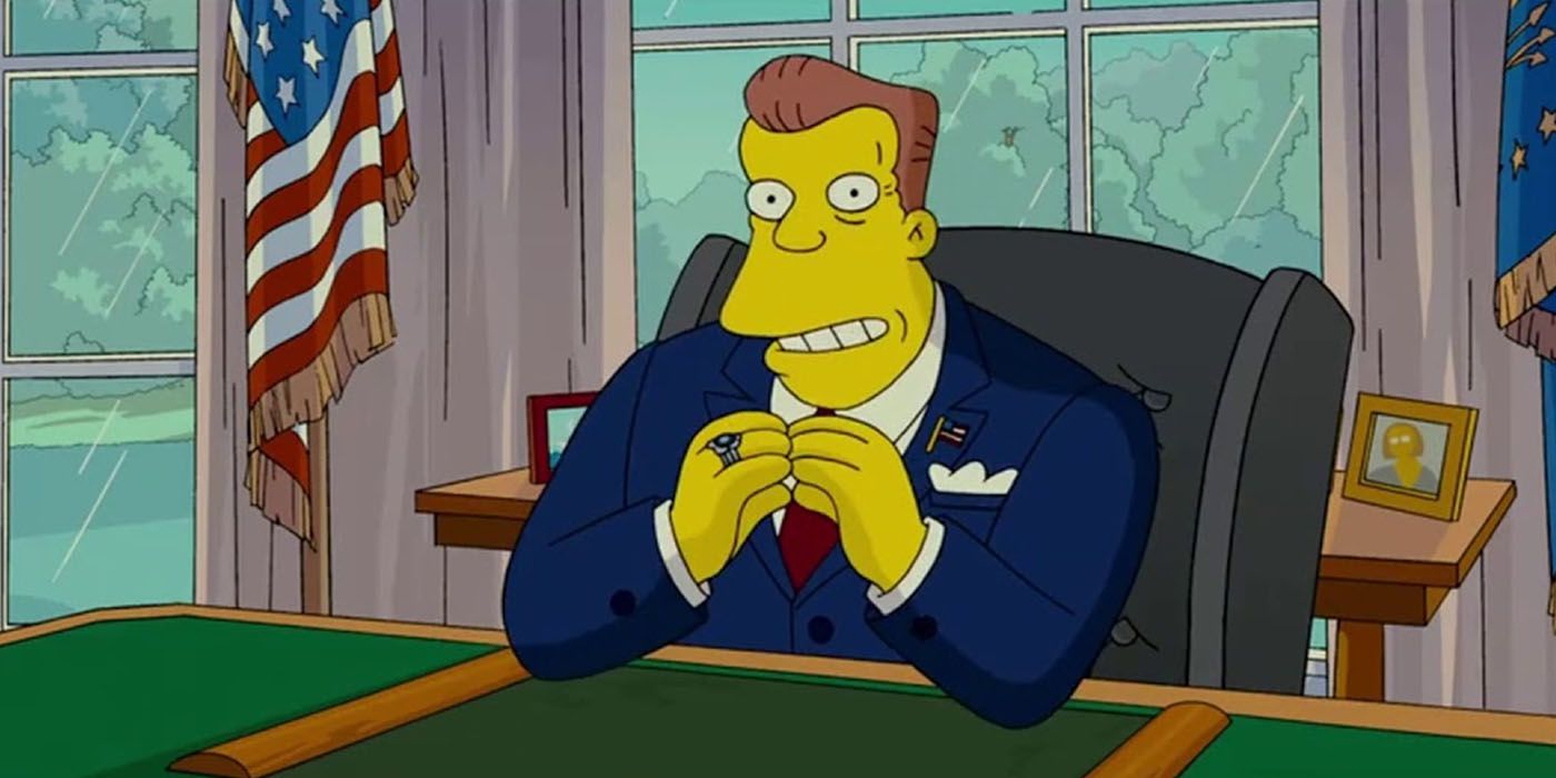President Schwarzenegger in The Simpsons Movie