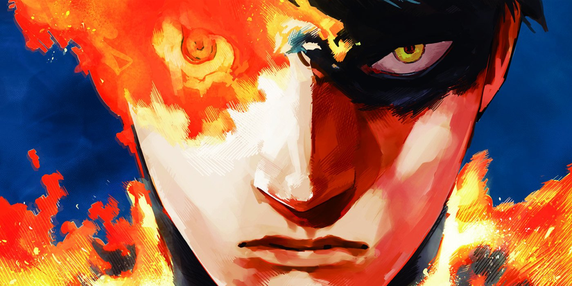 Poster of Fire Punch manga with a close up of Agni