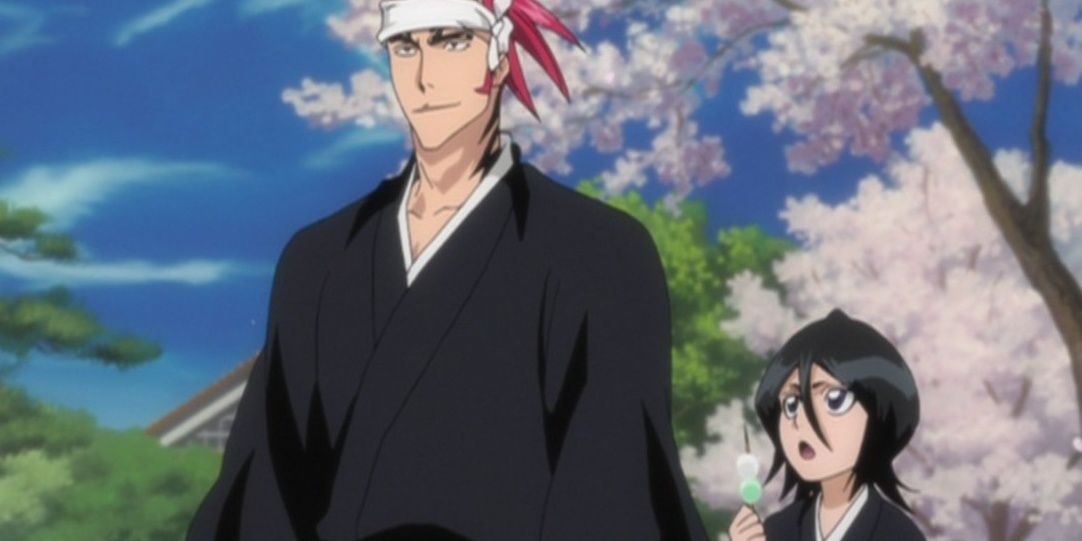 Renji and Rukia standing next to each other in Bleach