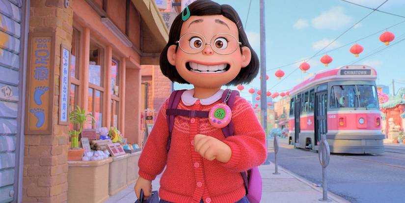 10 Hidden Pixar Gems That Deserve More Love 4 Mei walking down the street smiling in Turning Red