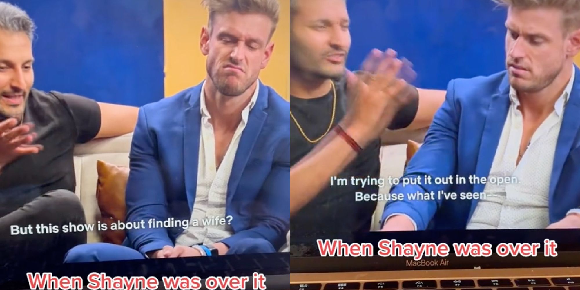 A TikTok about Shayne being done with Shake at the reunion