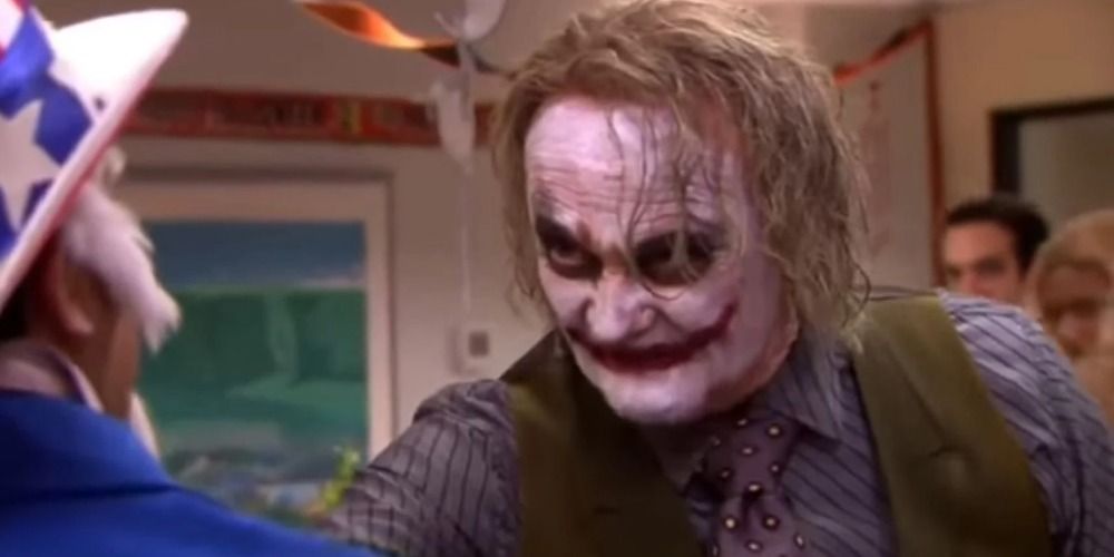 An image of Creed dressed as the Joker in The Office