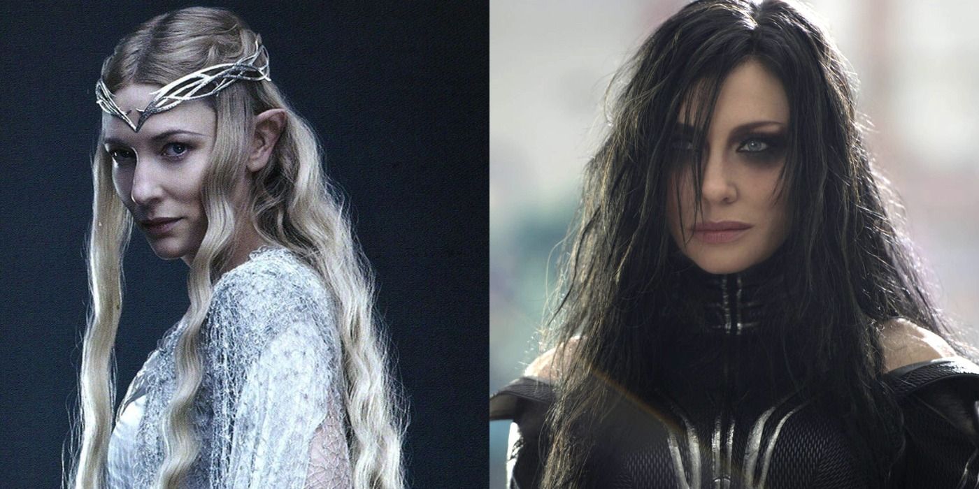 Cate Blanchett as Galadriel and Hela