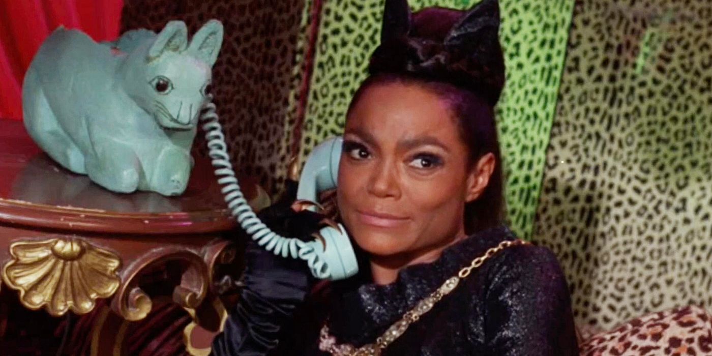 Catwoman talking on the phone