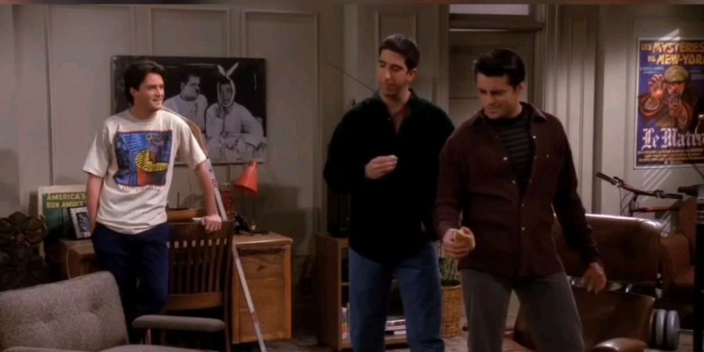 Chandler finds Joey helping Ross with dirty talk in Friends