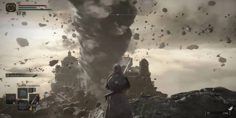 A player exploring the ruins of Elden Ring's Crumbling Farum Azula.