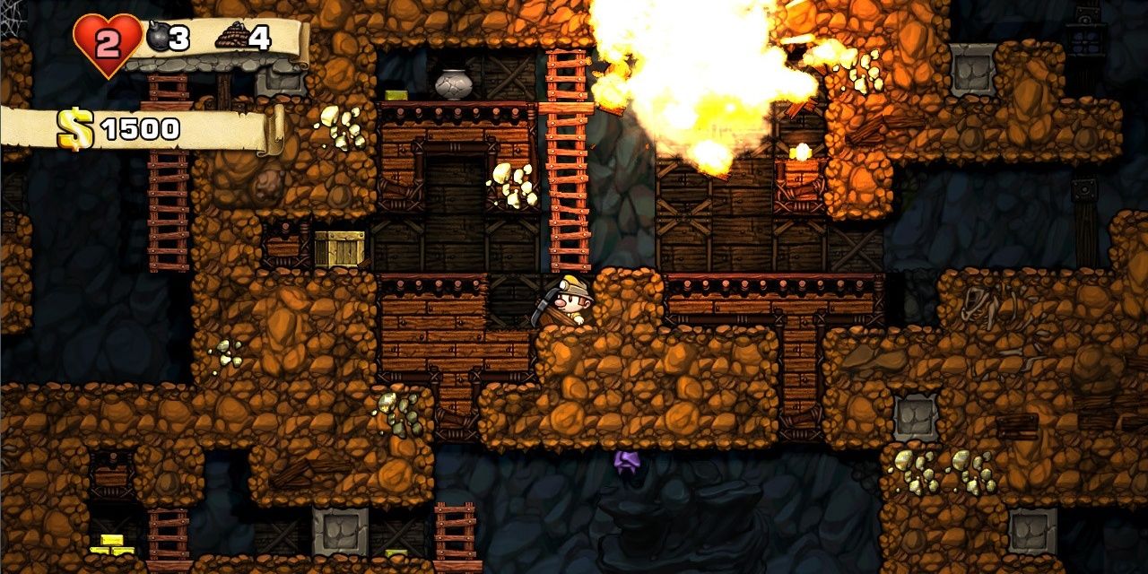 Gameplay from the original Spelunky