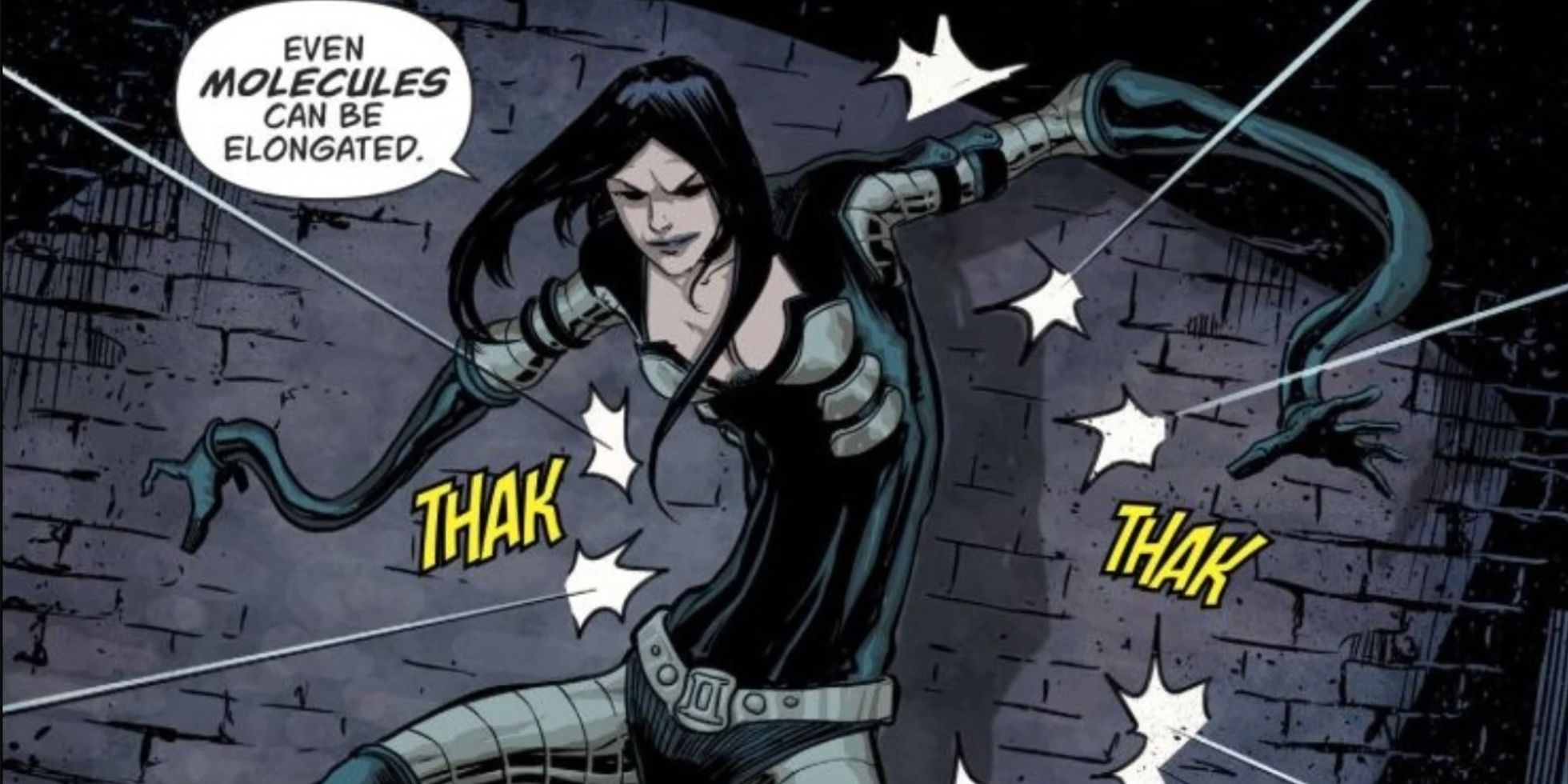 Gemini stretches out her body in a Titans comic