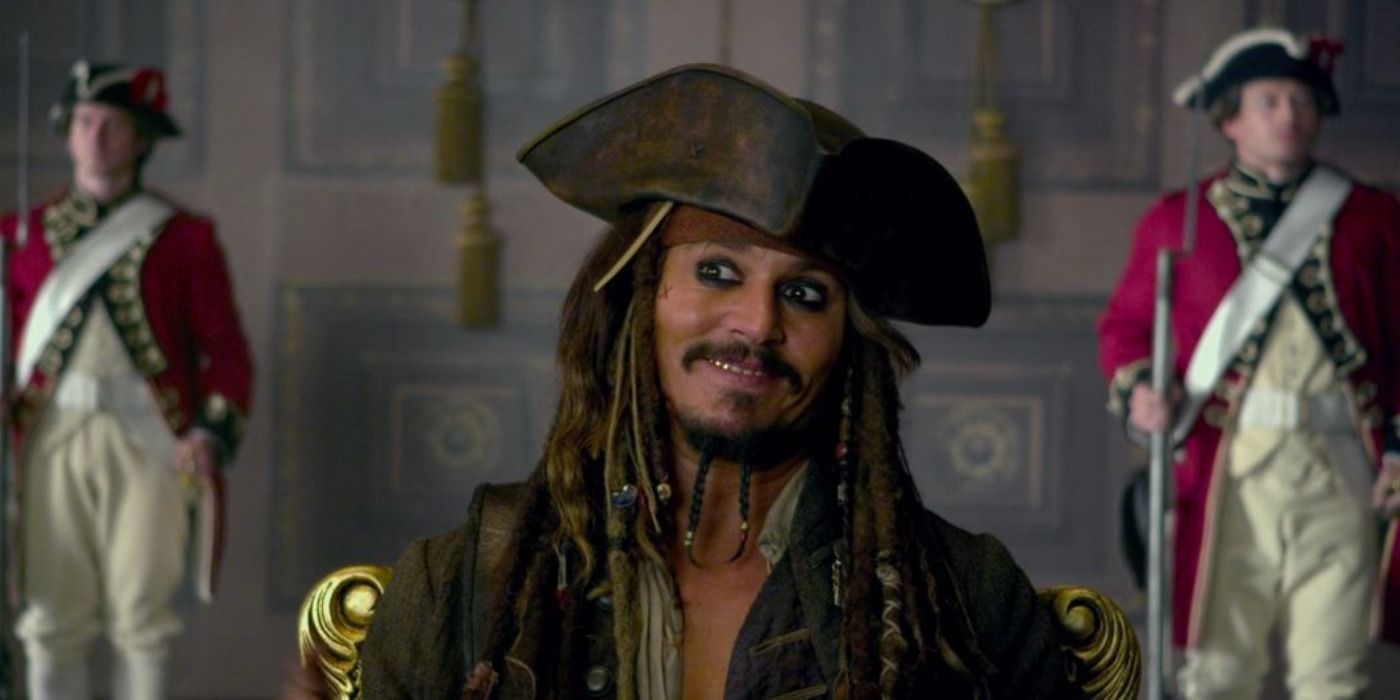 Jack Sparrow escapes from the King in On Stranger Tides
