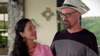 Jasmine Pineda wearing pink top looking at Gino Palazzolo on 90 Day Fiance Before the 90 Days