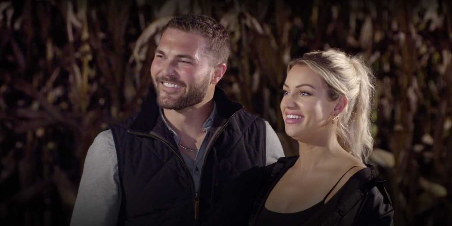 Joe Millionaire Steven McBee And Calah Jackson smiling in the darkness