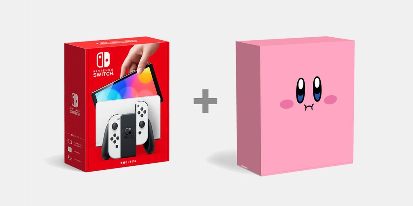 Kirby's Mouthful Mode Swallows Switch OLED Boxes In Japan