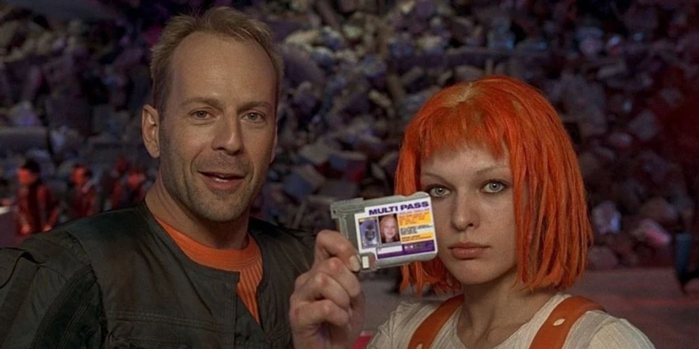 Leeloo and Korben Dallas with the Fifth Element multipass