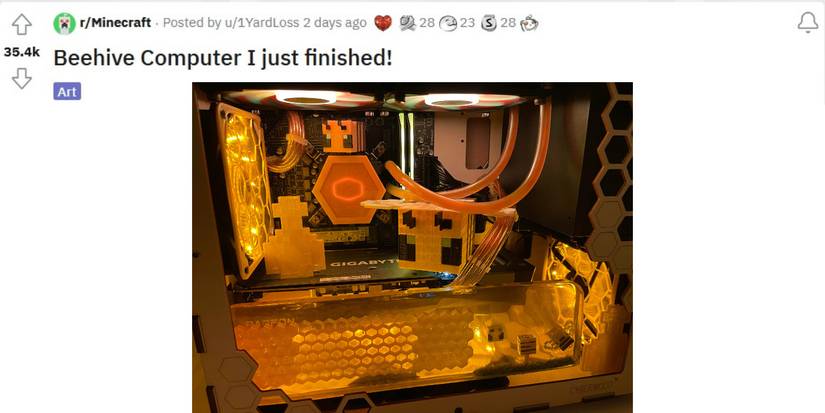 Minecraft Bees Become CPU Powerhouses In Impressive PC Build