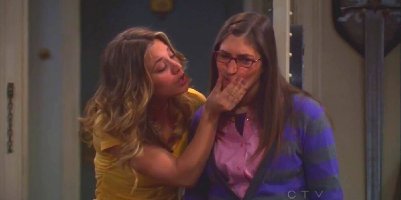 Penny squishes Amys face on TBBT