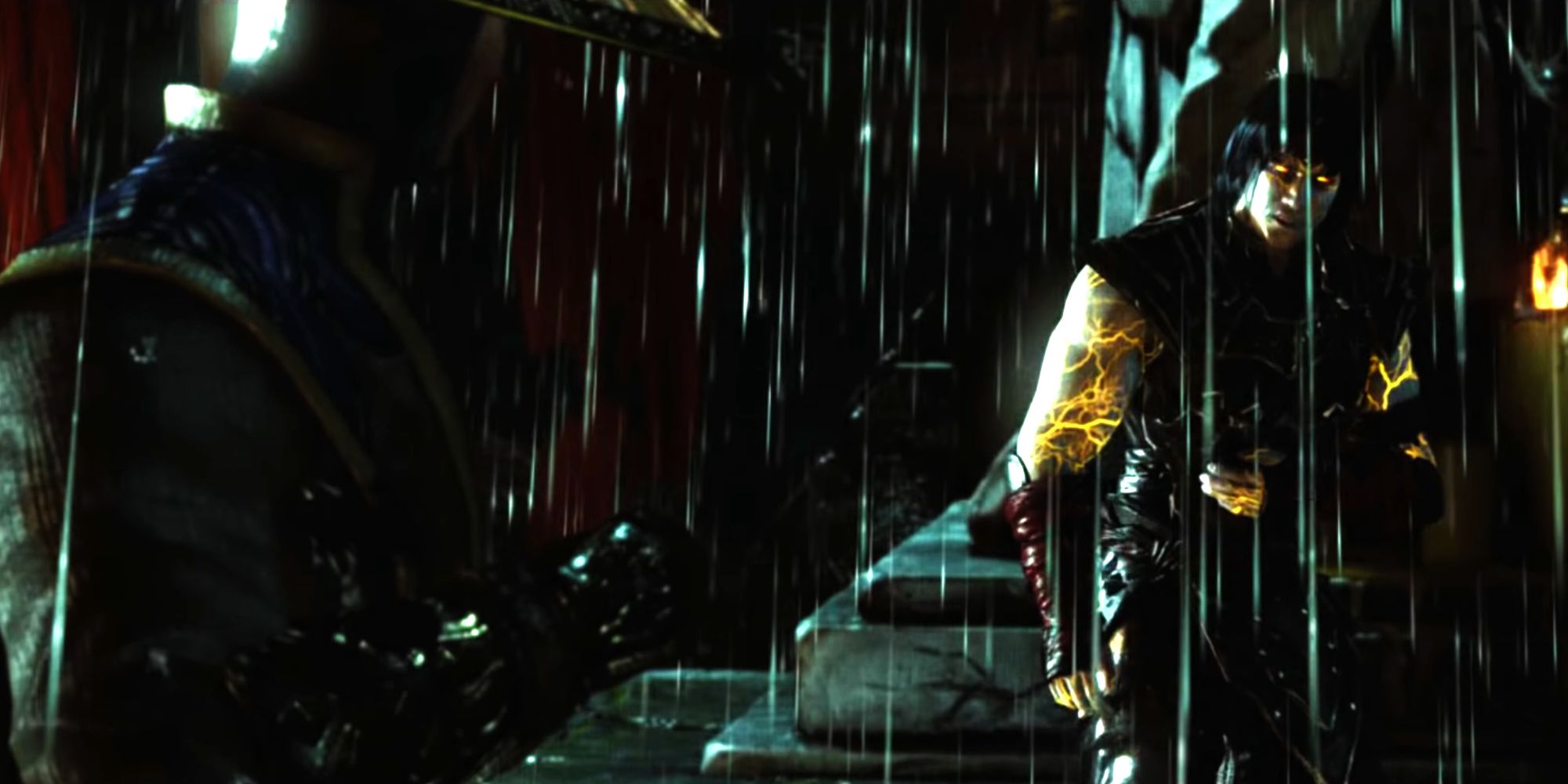 Raiden fighting Revenant Liu Kang in Mortal Kombat X