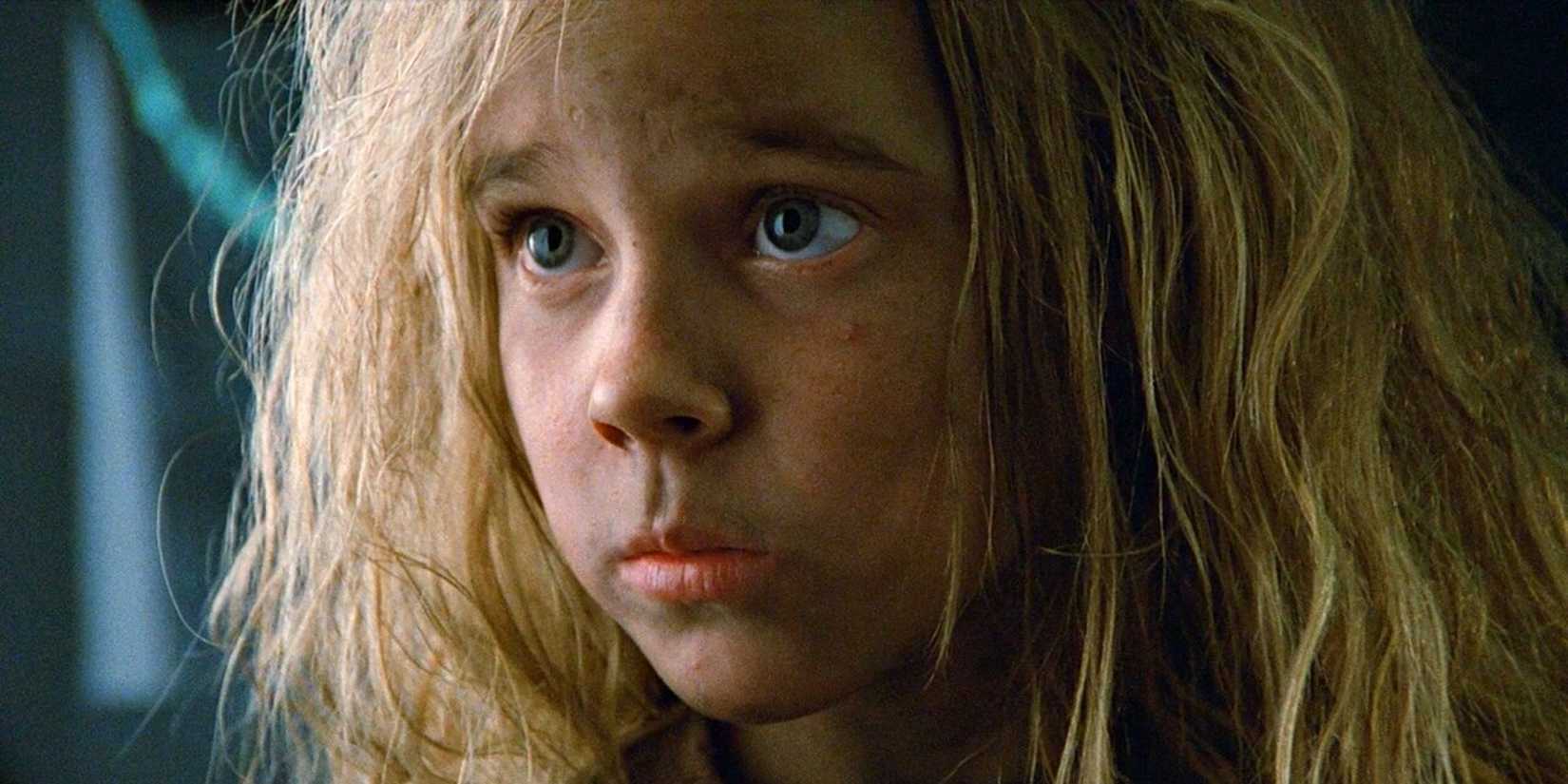 Newt looks worriedly at someone in Aliens