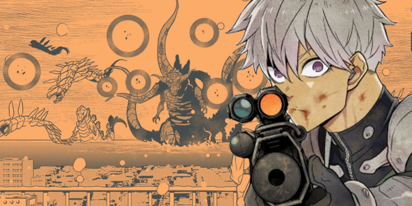 Reno pointing his gun at Kaiju No. 6