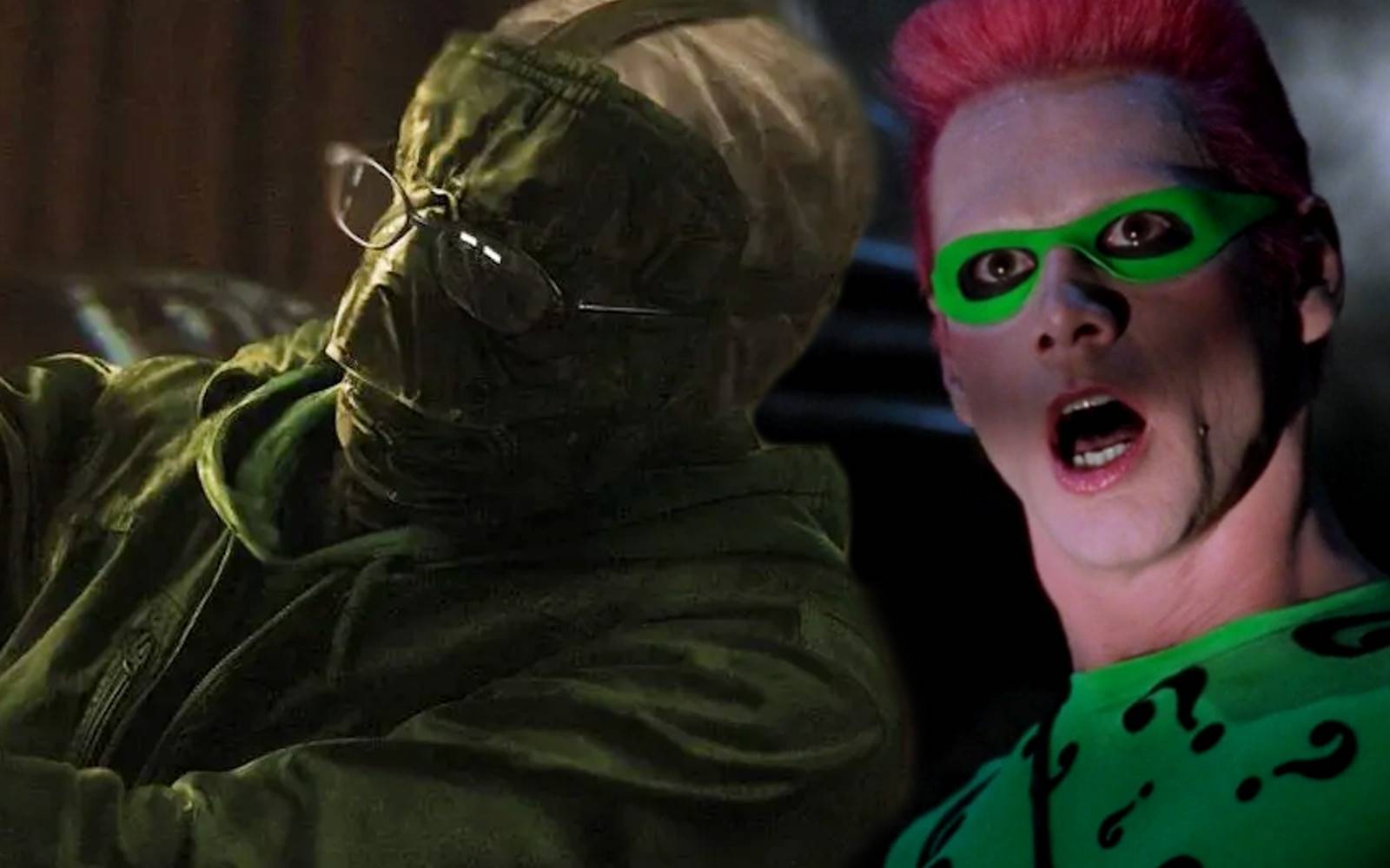 Batman Riddler Jim Carrey Making Riddle Riddler Kostymet Jim Carrey