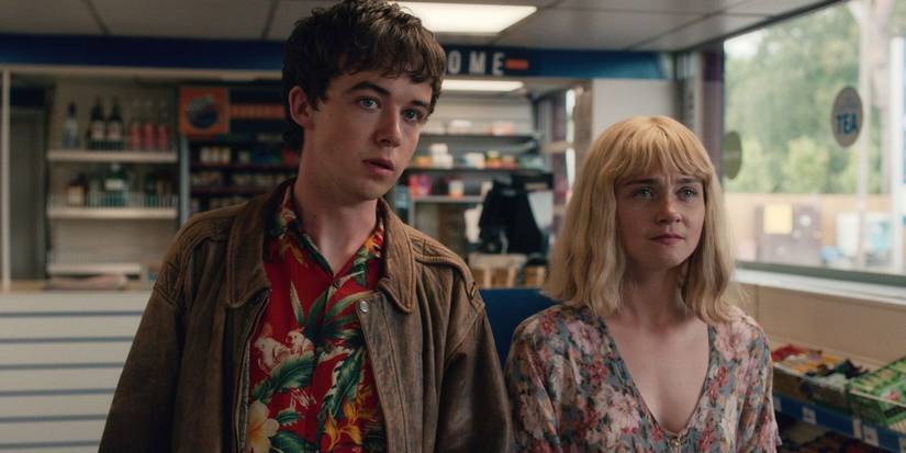 James und Alyssa stehen in The End of The F***ing World in einem Geschäft