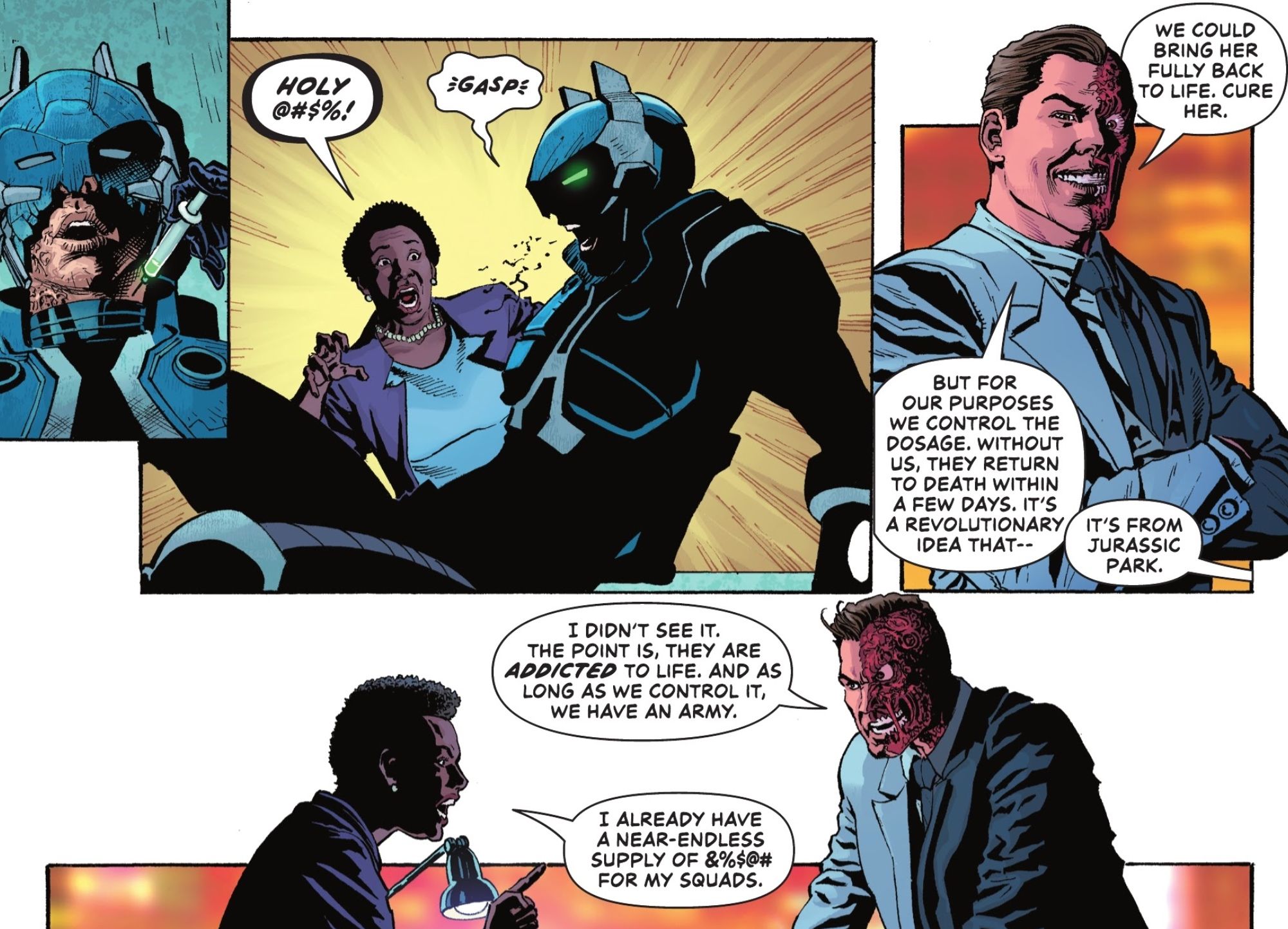 Two Face Pitching Tast Force Z To Amanda Waller