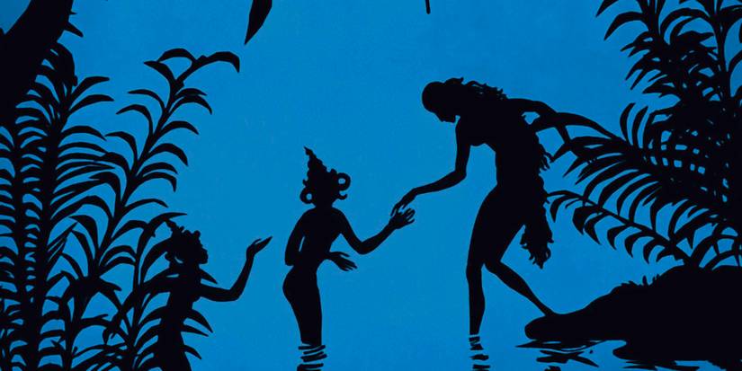Two characters on a lake in The Adventures Of Prince Achmed