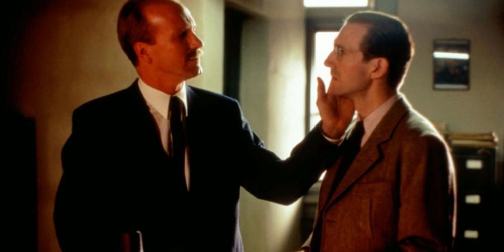 William Hurt touches Ralph Fiennes face in Sunshine Cropped