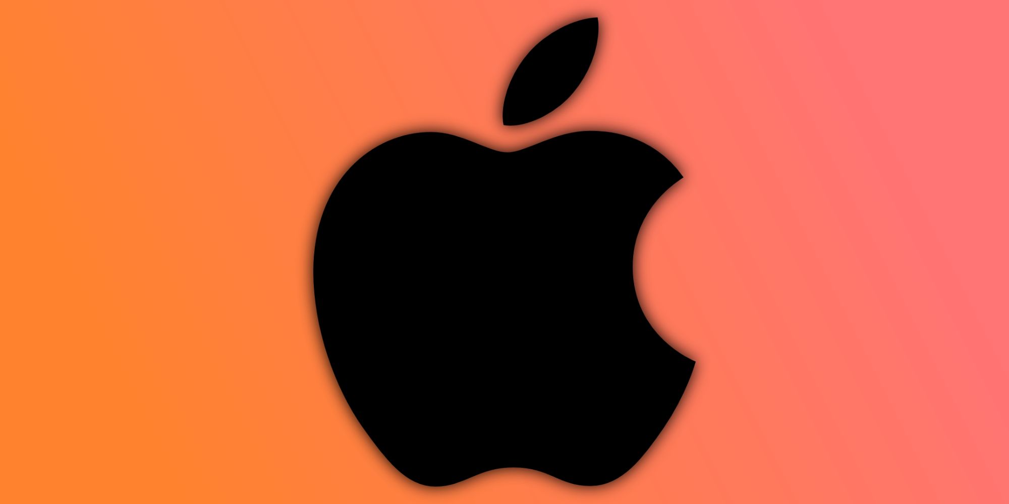 apple logo red background