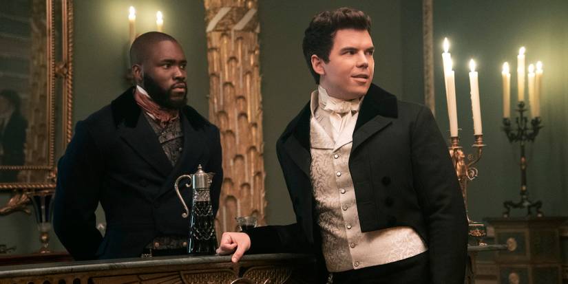 Colin speaking with a friend at a bar in Bridgerton Season 2